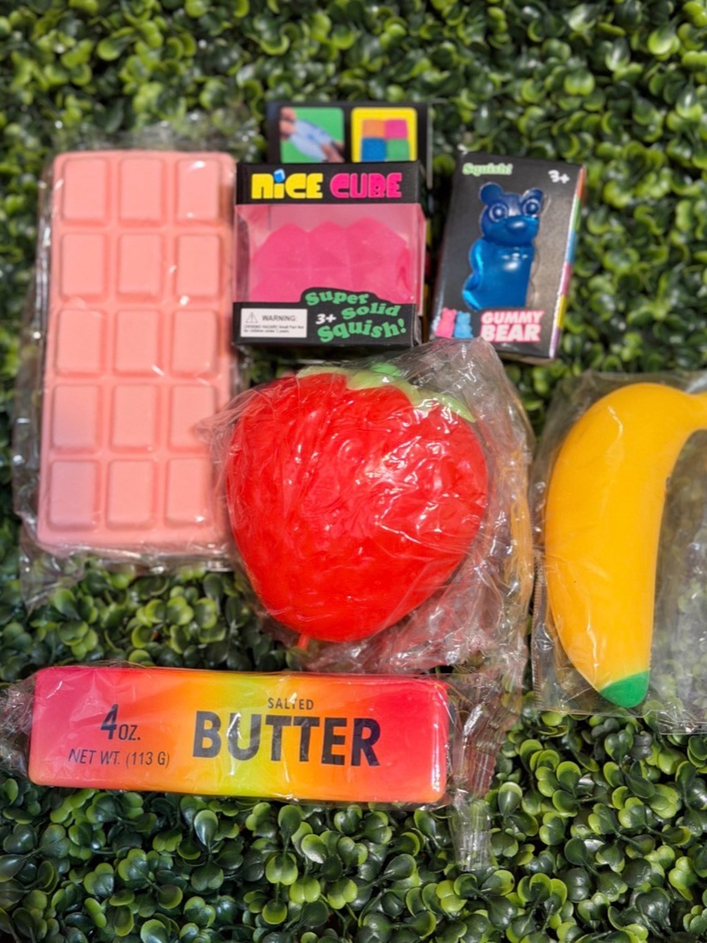 Assorted Sensory Squeeze Toy Bundle - Bright Orange, Yellow, Pink